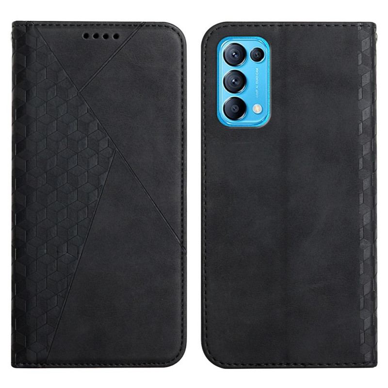 Cover Oppo Find X3 Lite Flip Cover Geo Lædereffekt