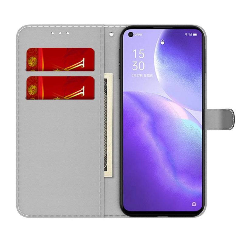 Flip Cover Oppo Find X3 Lite Abstrakt Mønster