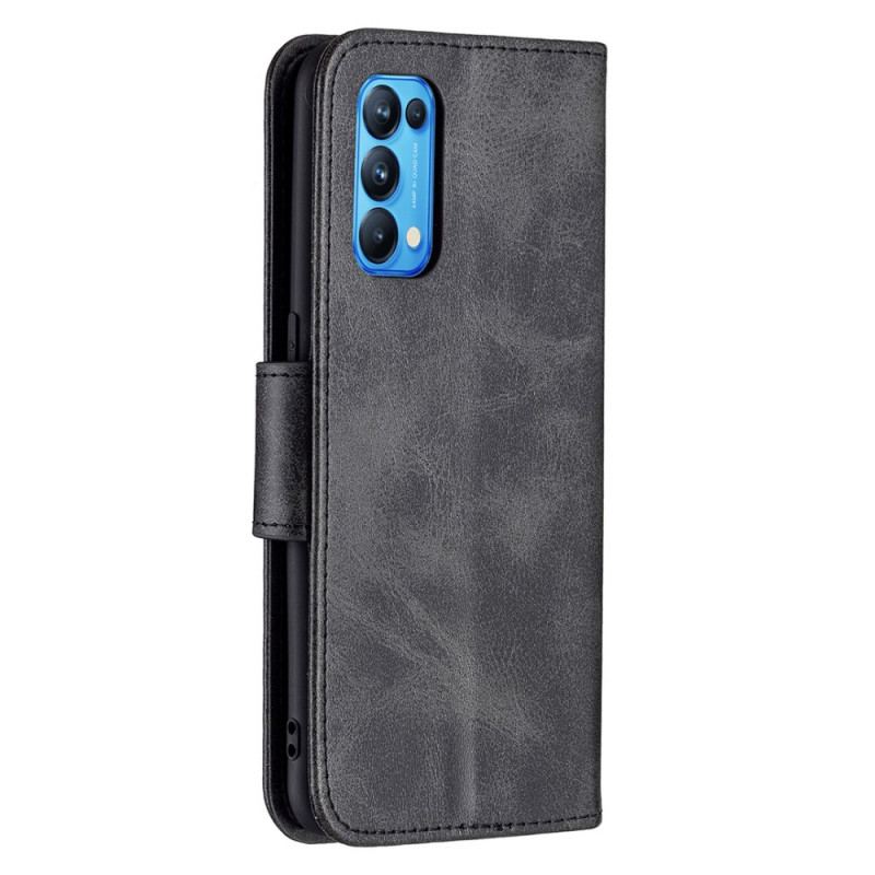 Flip Cover Oppo Find X3 Lite Læder Cover Glat Flap Skrå