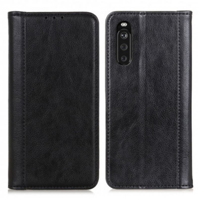 Cover Sony Xperia 5 III Flip Cover Elegance Split Litchi Læder