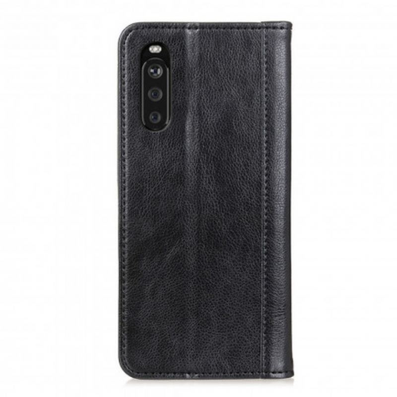 Cover Sony Xperia 5 III Flip Cover Elegance Split Litchi Læder