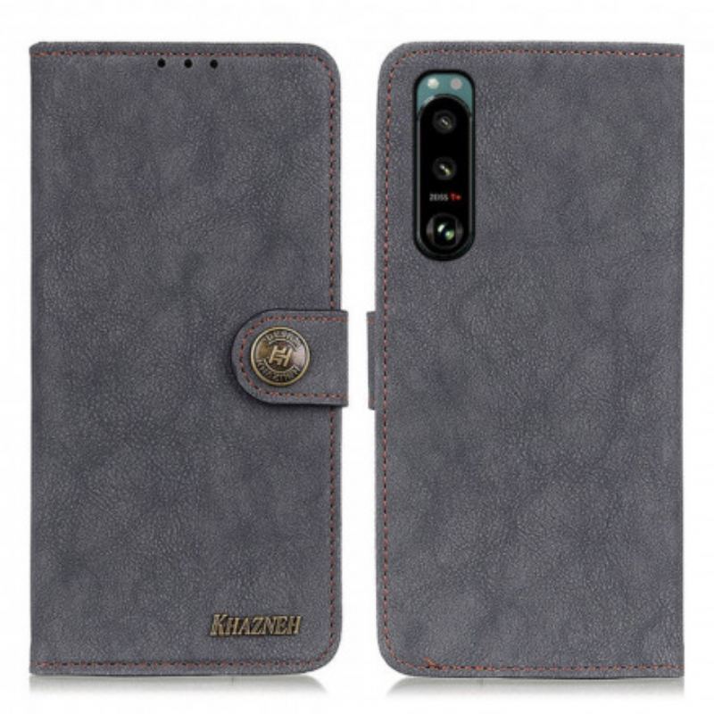 Flip Cover Sony Xperia 5 III Khazneh Retro Split Imiteret Læder