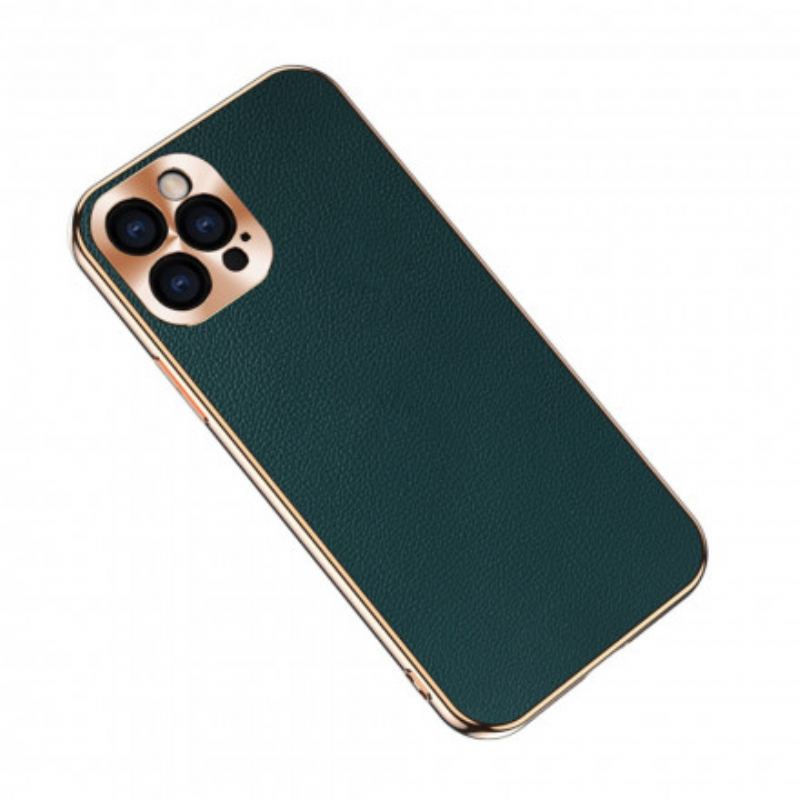 Cover iPhone 12 / 12 Pro Beskyttelsessæt Fotomodulbeskyttelse I Ægte Læder