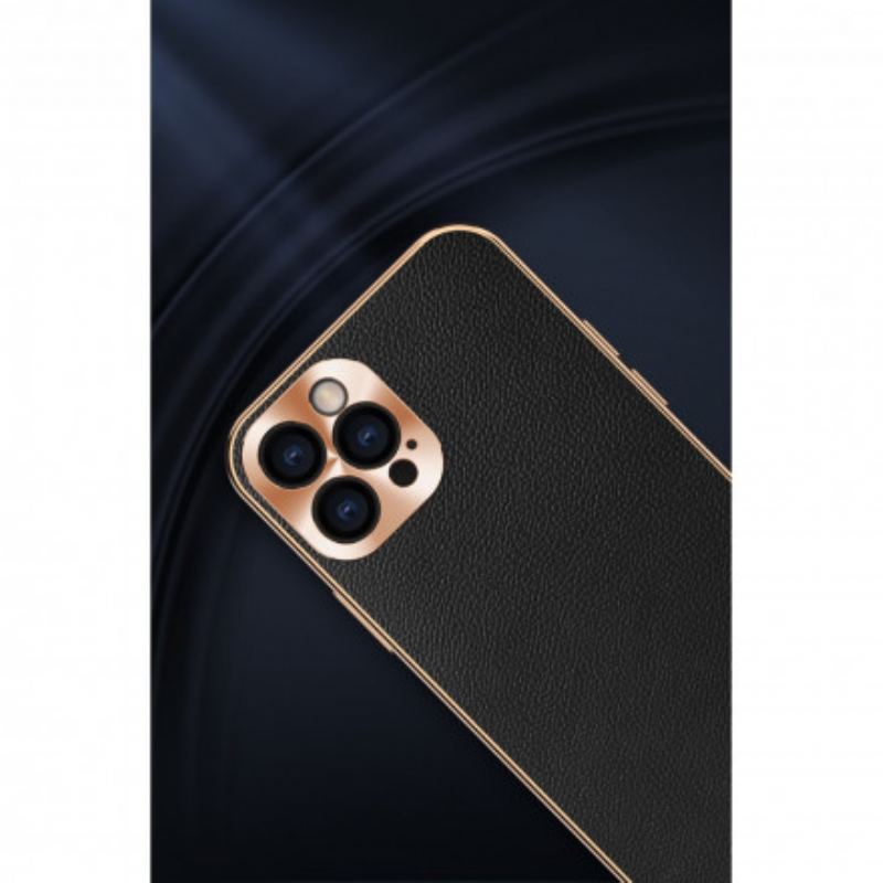 Cover iPhone 12 / 12 Pro Beskyttelsessæt Fotomodulbeskyttelse I Ægte Læder