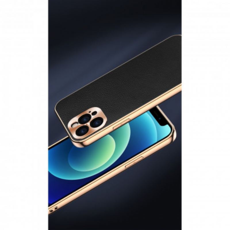 Cover iPhone 12 / 12 Pro Beskyttelsessæt Fotomodulbeskyttelse I Ægte Læder