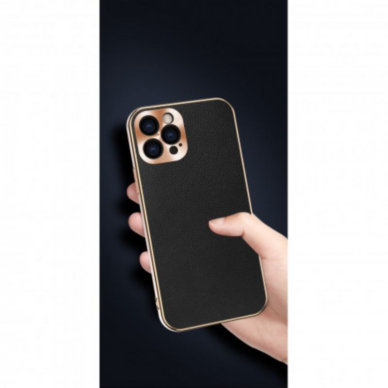 Cover iPhone 12 / 12 Pro Beskyttelsessæt Fotomodulbeskyttelse I Ægte Læder