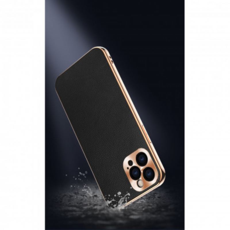 Cover iPhone 12 / 12 Pro Beskyttelsessæt Fotomodulbeskyttelse I Ægte Læder