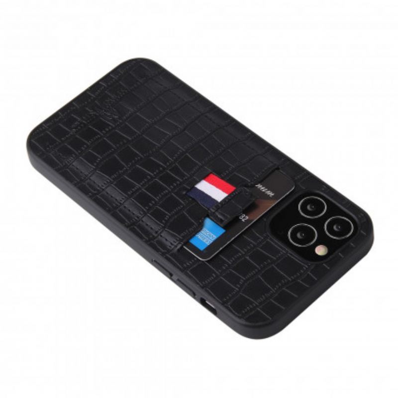 Cover iPhone 12 / 12 Pro Crocodile Skin Style Kortholder