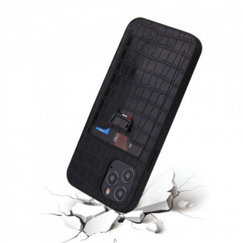 Cover iPhone 12 / 12 Pro Crocodile Skin Style Kortholder