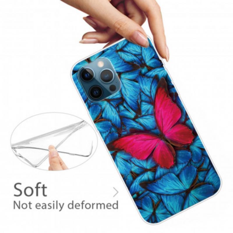 Cover iPhone 12 / 12 Pro Fleksible Sommerfugle