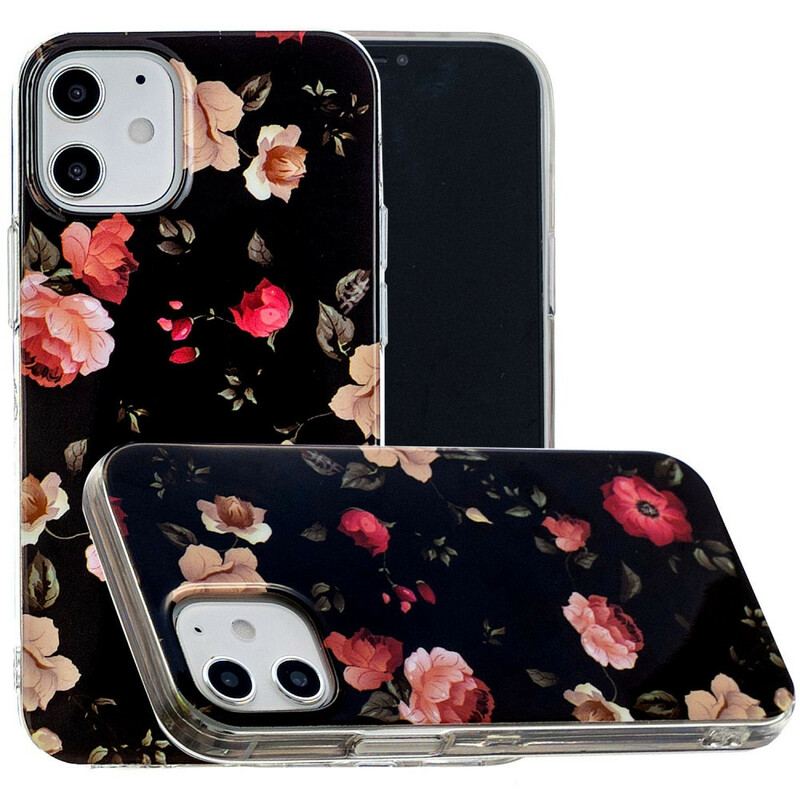 Cover iPhone 12 / 12 Pro Fluorescerende Blomsterserie