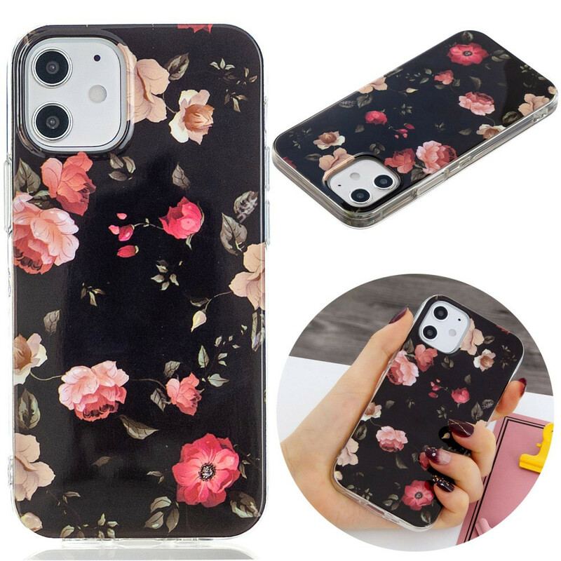 Cover iPhone 12 / 12 Pro Fluorescerende Blomsterserie