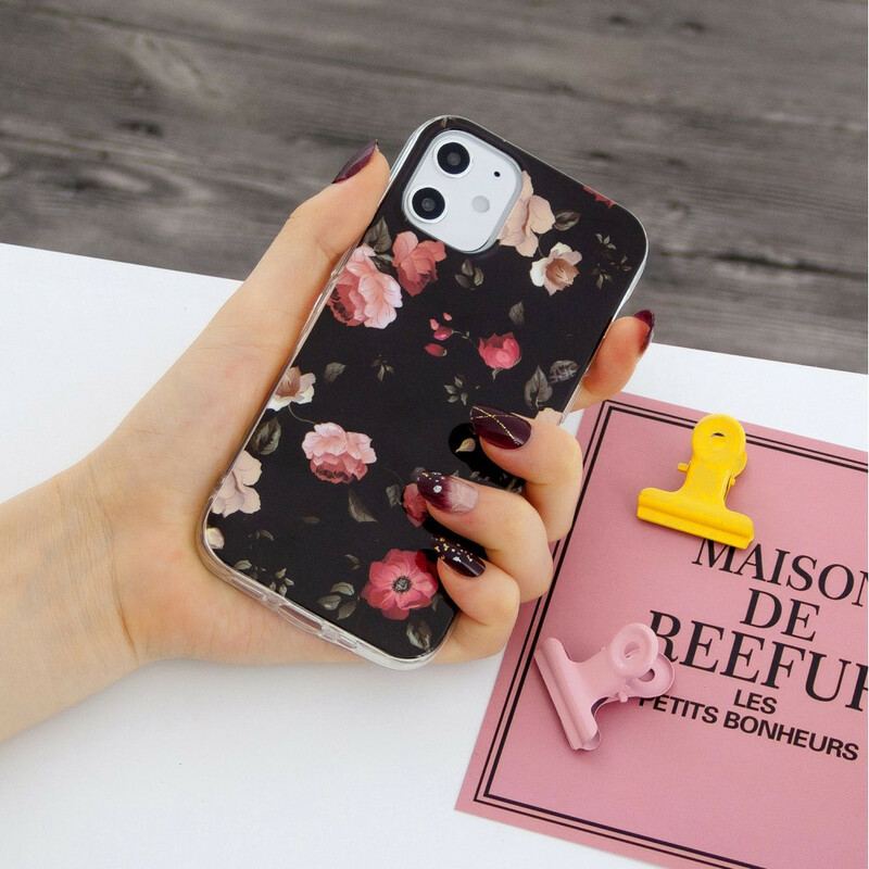 Cover iPhone 12 / 12 Pro Fluorescerende Blomsterserie