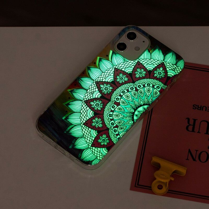 Cover iPhone 12 / 12 Pro Fluorescerende Farverig Mandala