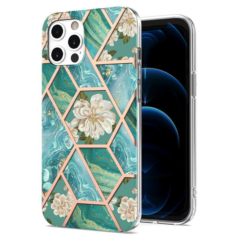 Cover iPhone 12 / 12 Pro Marmoreret Blomster