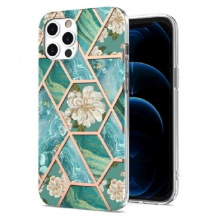 Cover iPhone 12 / 12 Pro Marmoreret Blomster