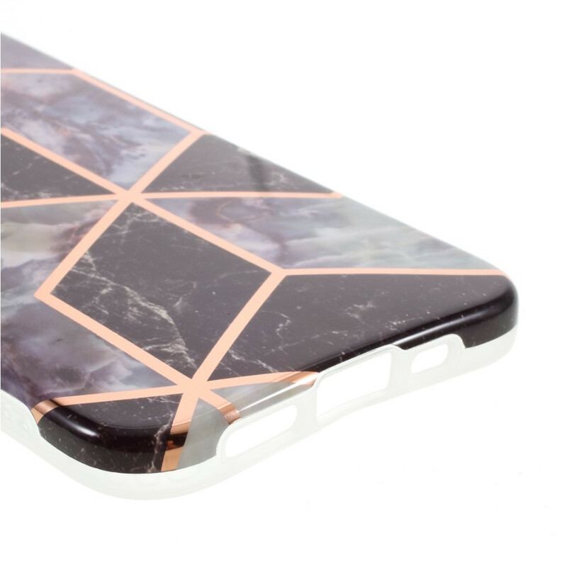 Cover iPhone 12 / 12 Pro Silikone Marmor Geometri
