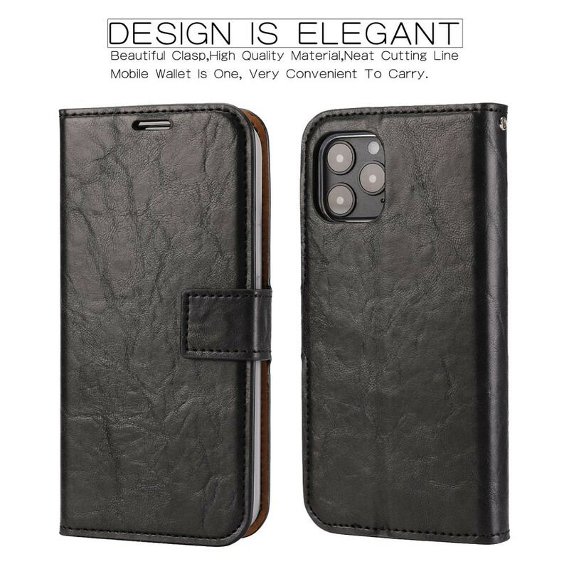 Flip Cover iPhone 12 / 12 Pro Aftagelig Distressed Læderstil
