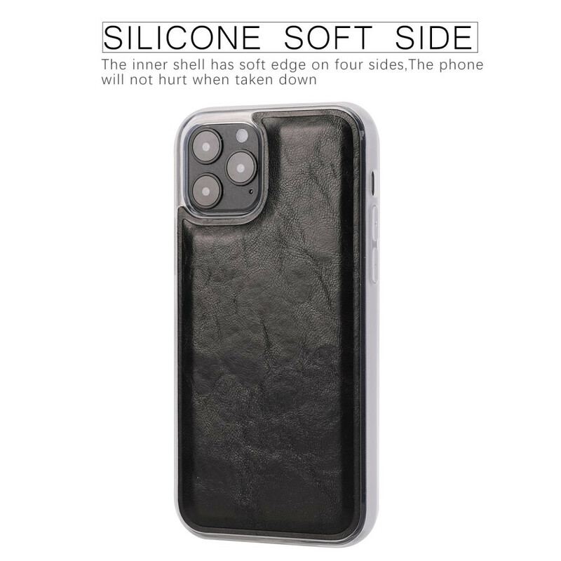 Flip Cover iPhone 12 / 12 Pro Aftagelig Distressed Læderstil