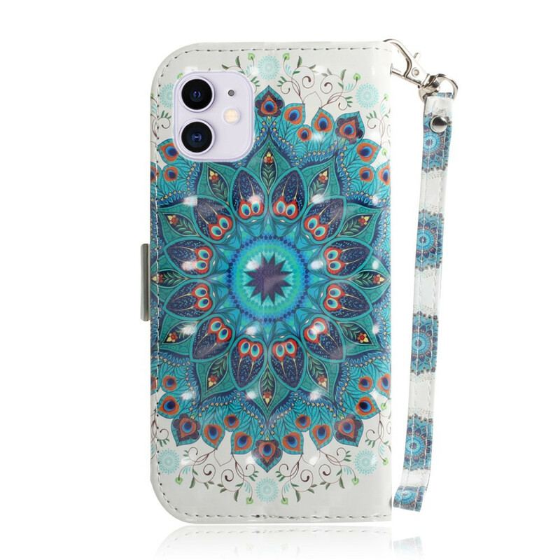 Flip Cover iPhone 12 / 12 Pro Med Snor Mesterlig Mandala Med Rem