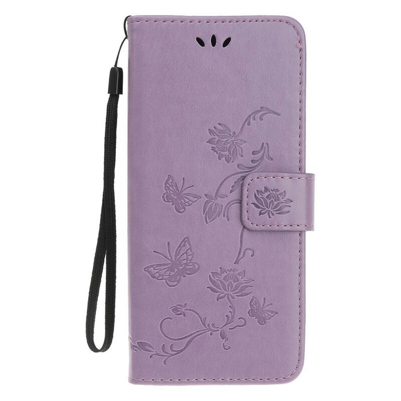 Flip Cover iPhone 12 / 12 Pro Med Snor Strappy Floral