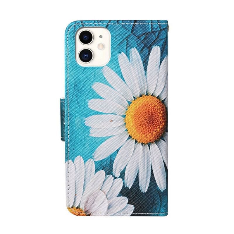 Flip Cover iPhone 12 / 12 Pro Mesterlige Blomster Med Rem