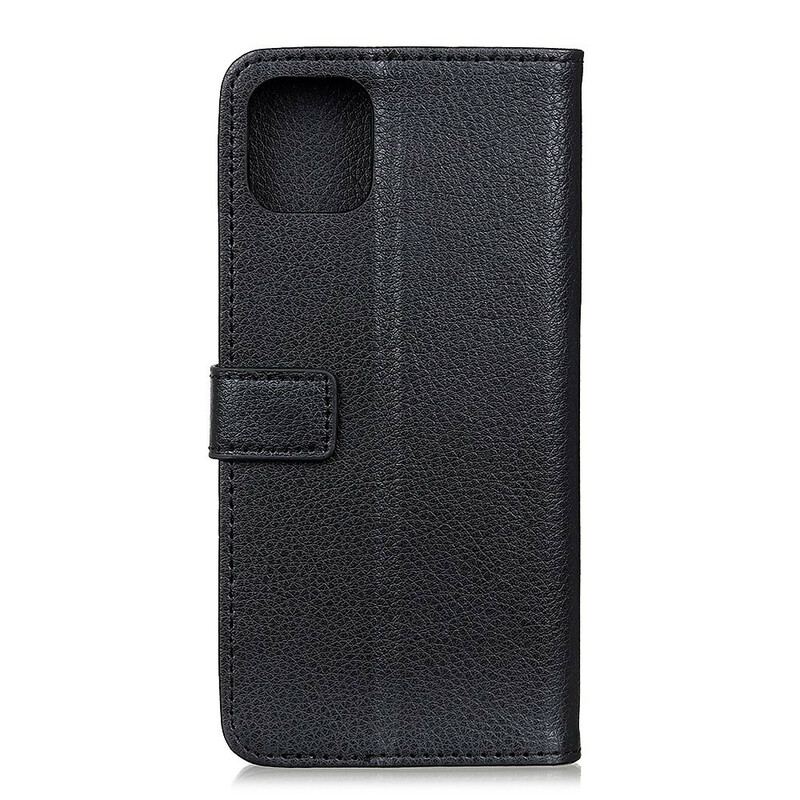 Flip Cover iPhone 12 / 12 Pro Premium Litchi Tekstur