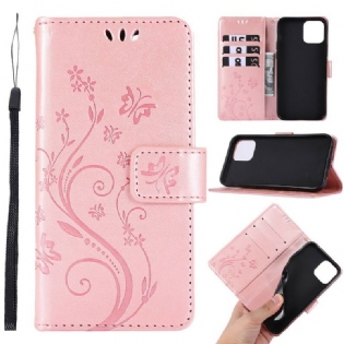 Flip Cover iPhone 12 / 12 Pro Sommerfugle Og Blomstersnor