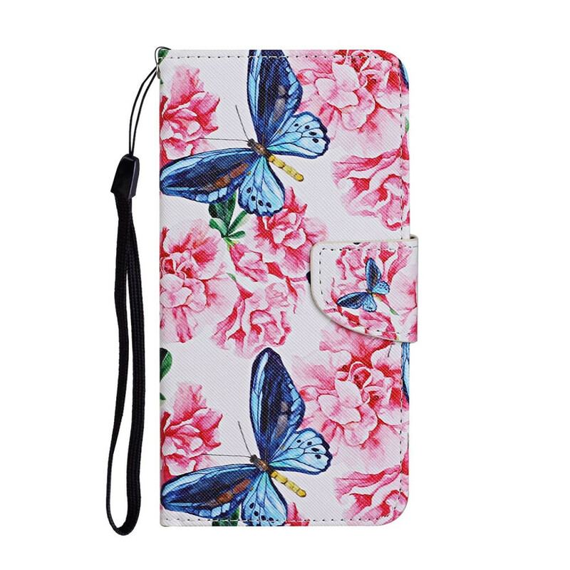 Flip Cover iPhone 12 / 12 Pro Sommerfugle Og Snor