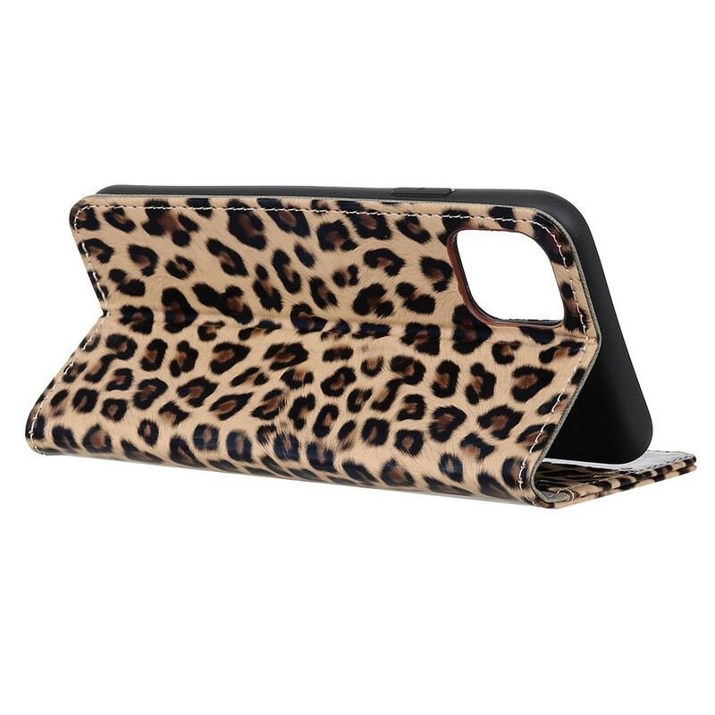 Læder Cover iPhone 12 / 12 Pro Leopard