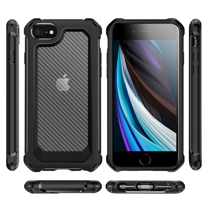 Cover iPhone SE 3 / SE 2 / 8 / 7 Carbon Fiber Hybrid