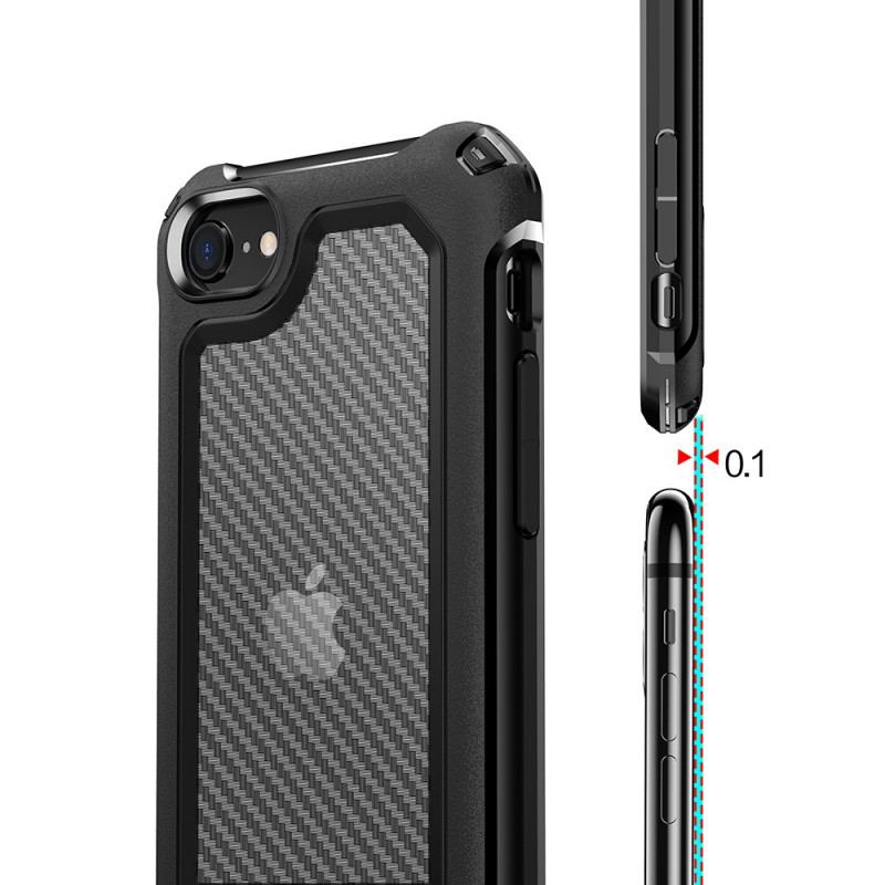 Cover iPhone SE 3 / SE 2 / 8 / 7 Carbon Fiber Hybrid