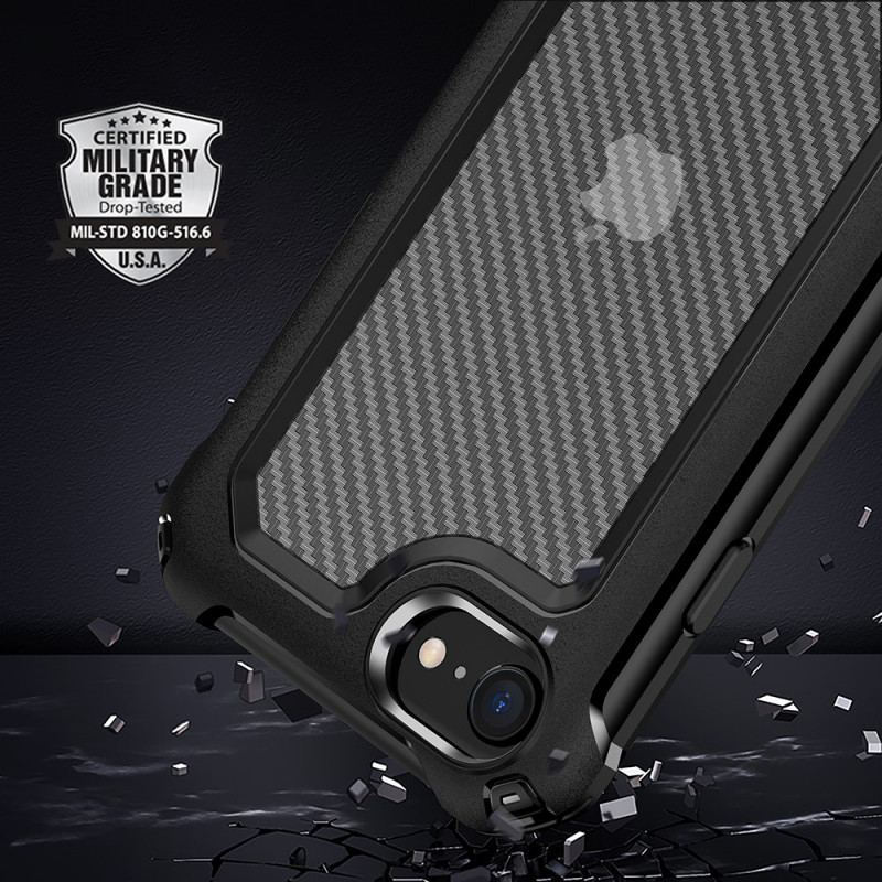 Cover iPhone SE 3 / SE 2 / 8 / 7 Carbon Fiber Hybrid