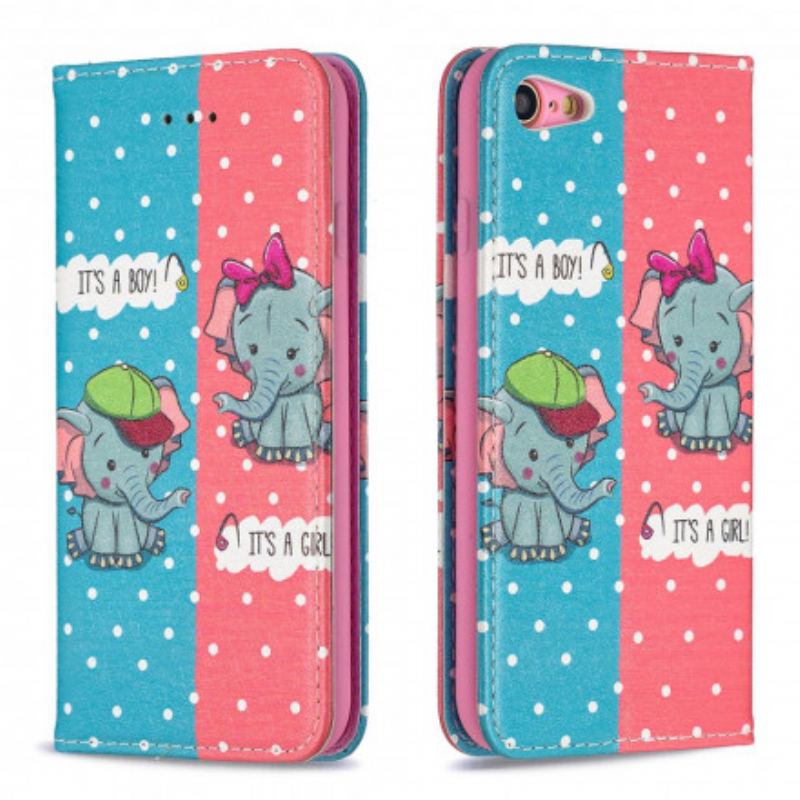 Cover iPhone SE 3 / SE 2 / 8 / 7 Flip Cover Baby Elefanter