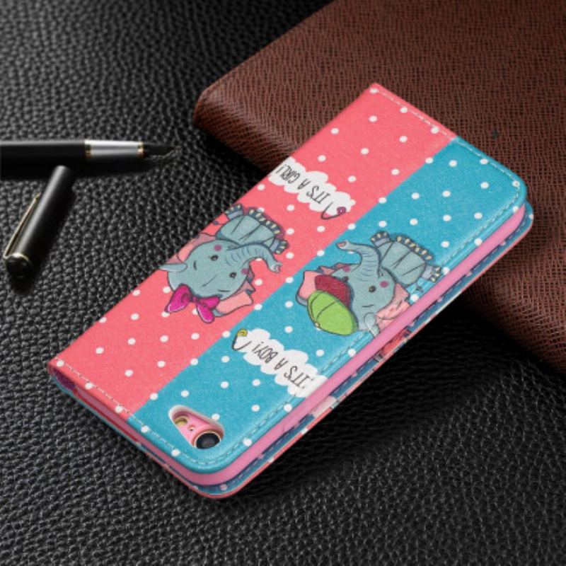 Cover iPhone SE 3 / SE 2 / 8 / 7 Flip Cover Baby Elefanter