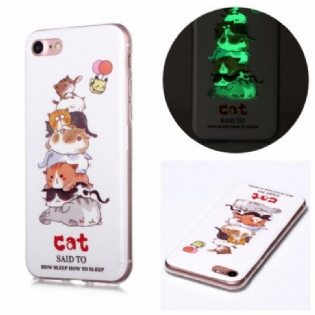 Cover iPhone SE 3 / SE 2 / 8 / 7 Fluorescerende Katte