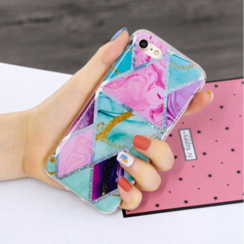 Cover iPhone SE 3 / SE 2 / 8 / 7 Glitter Design Marmor