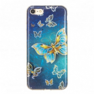 Cover iPhone SE 3 / SE 2 / 8 / 7 Glitter Design Sommerfugle