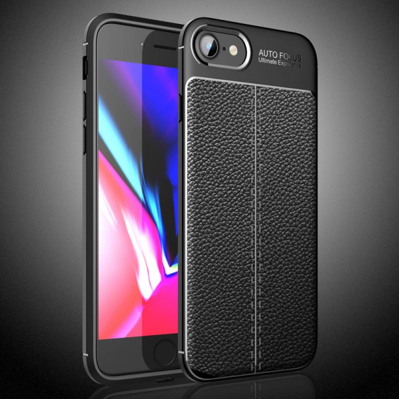 Cover iPhone SE 3 / SE 2 / 8 / 7 Imiteret Læder Litchi Double Line