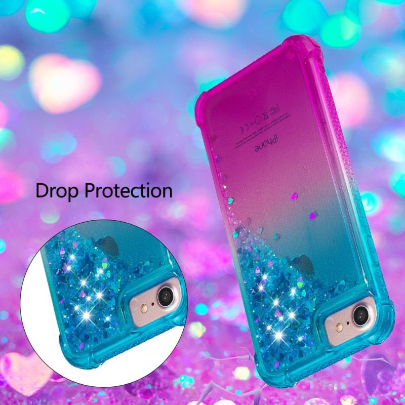 Cover iPhone SE 3 / SE 2 / 8 / 7 Med Snor Glitter Silikonesnor