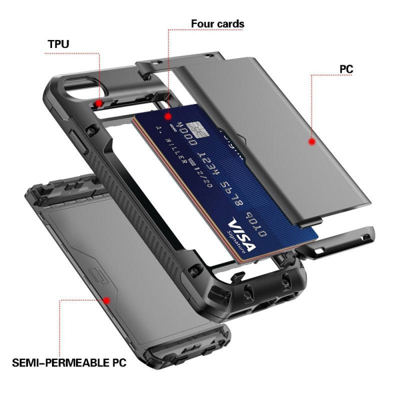 Cover iPhone SE 3 / SE 2 / 8 / 7 Rum 4 Kortholdere