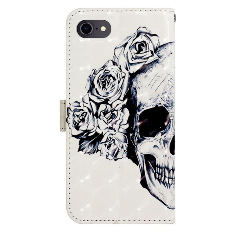 Flip Cover iPhone SE 3 / SE 2 / 8 / 7 Blomstrende Kranie