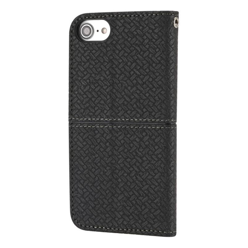 Flip Cover iPhone SE 3 / SE 2 / 8 / 7 Med Snor Strappy Vævet Stil