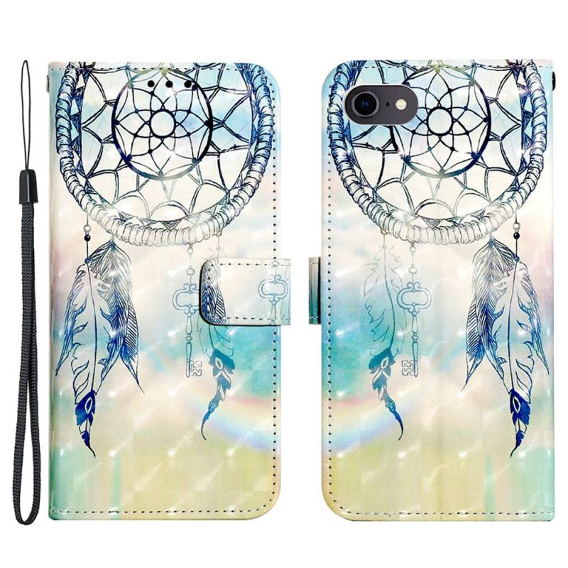 Læder Cover iPhone SE 3 / SE 2 / 8 / 7 Med Snor Strap Dream Catcher