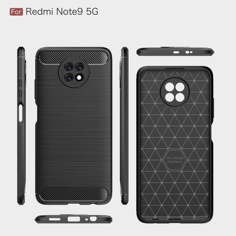 Cover Xiaomi Redmi Note 9 5G Børstet Kulfiber