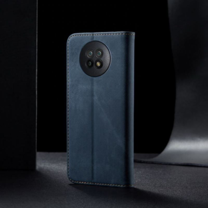 Cover Xiaomi Redmi Note 9 5G Flip Cover Denim Stof