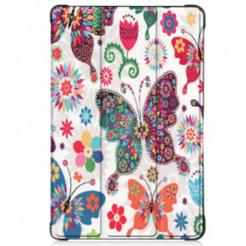 Cover Samsung Galaxy Tab A7 (2020) Forbedrede Sommerfugle Og Blomster