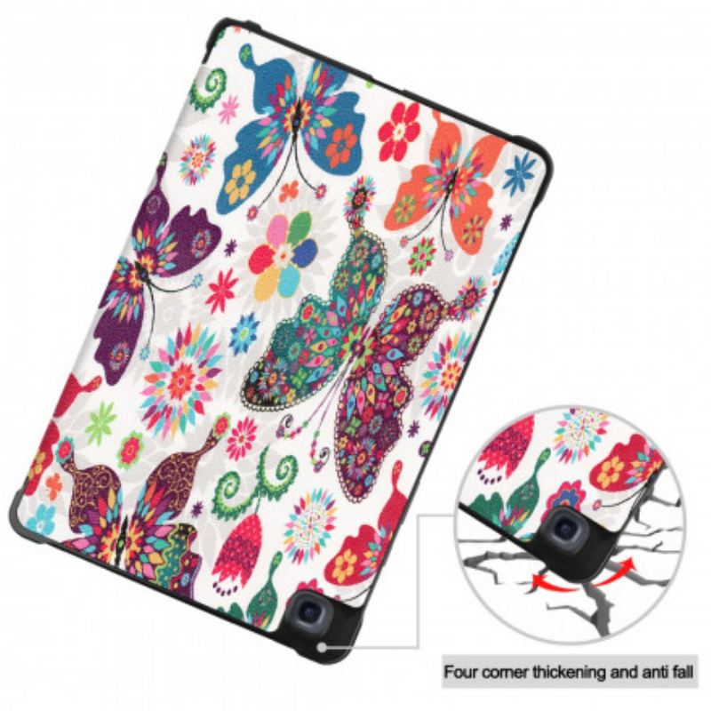 Cover Samsung Galaxy Tab A7 (2020) Forbedrede Sommerfugle Og Blomster