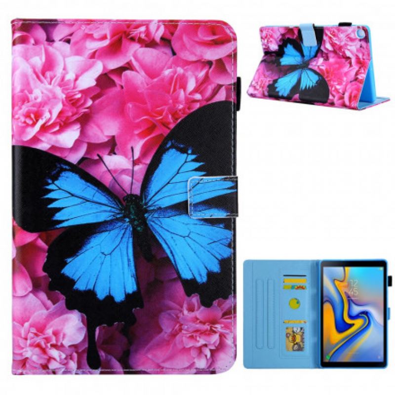 Flip Cover Samsung Galaxy Tab A7 (2020) Blomster Sommerfugl