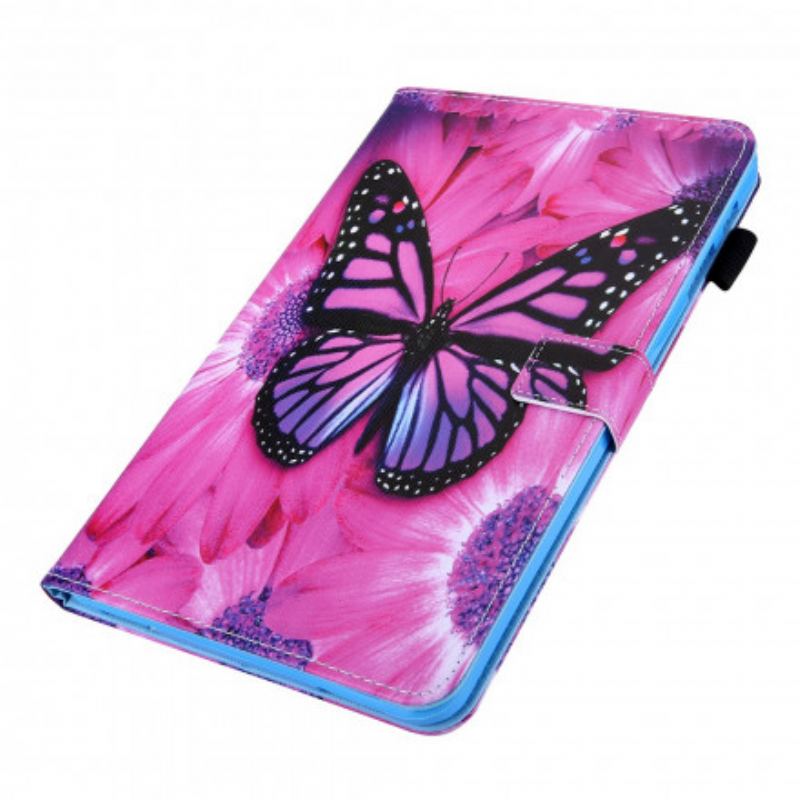 Flip Cover Samsung Galaxy Tab A7 (2020) Blomster Sommerfugl